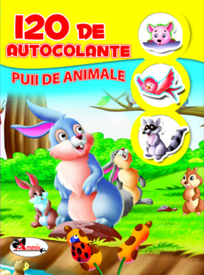 120 de autocolante - Puii de animale