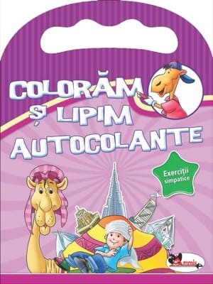 Coloram si lipim autocolante. Exercitii simpatice (mov)