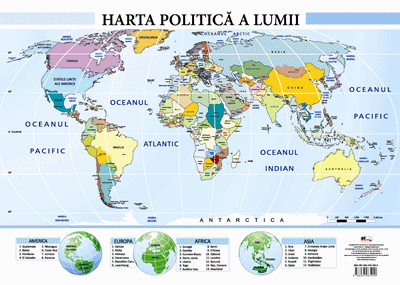  Harta politică a lumii, format A2