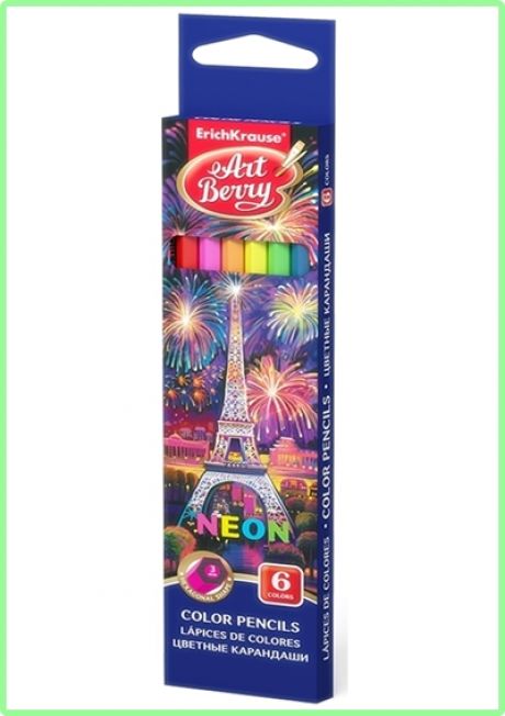 Creioane color E.K. ArtBerry® NEON Creative Line 6 culori / set