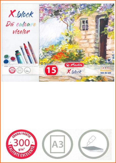 Bloc desen HERLITZ®  A3 15 file 300 gr/mp