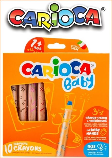 Carioca Baby 3 in 1 Baby Crayon Set of 10