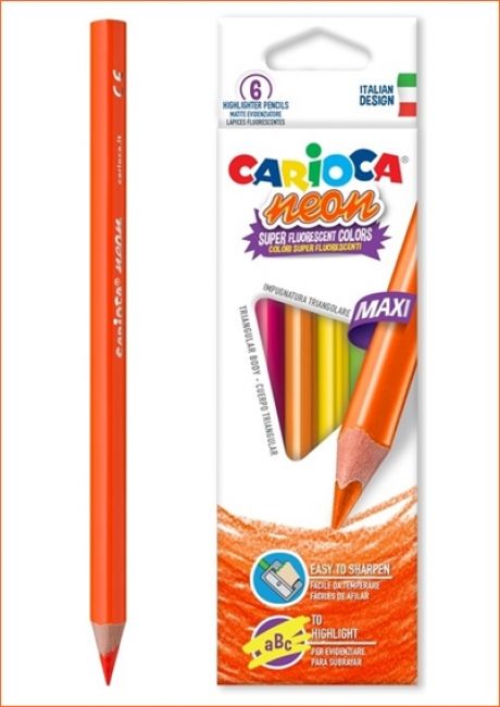 Creioane colorate triunghiulare CARIOCA ®  Neon 6/set