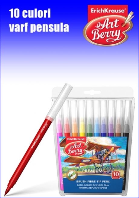 Carioci cu varf de pensula EK ArtBerry® 10 culori